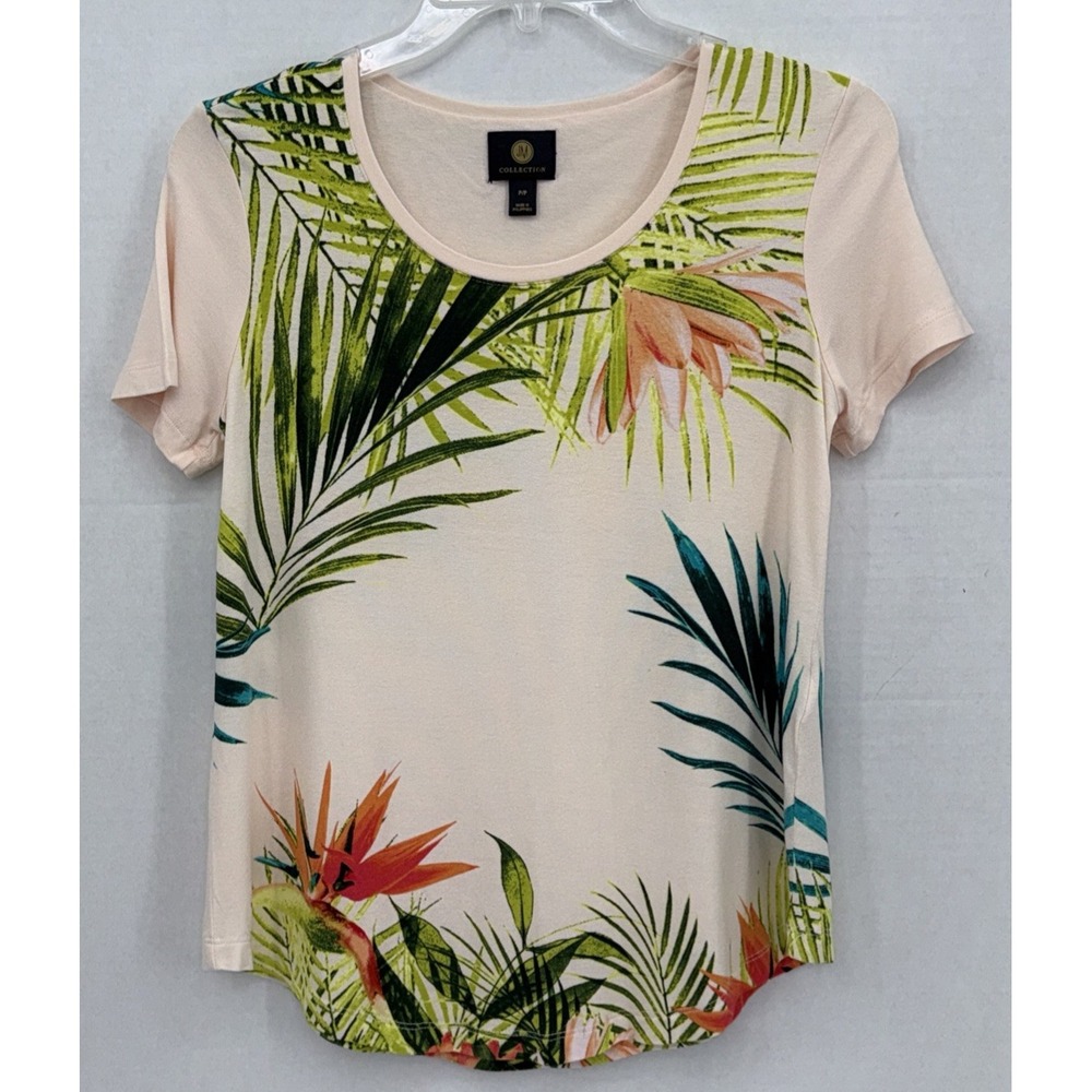 JM Collection Women PP  Hawaiian Floral Palm Top Summer Beach Resortwear Vacay‎